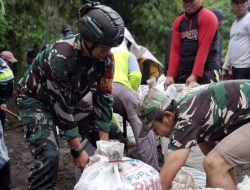 Gotong Royong Atasi Dampak Banjir, Babinsa Kalibaru dan Warga Keruk Endapan Dam Singo Latri untuk Jaga Ketahanan Pangan