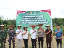 Polres Nias Selatan Melaksanakan Penanaman Jagung Nasional Kuartal III, Tanam di Lahan Kabupaten Nias Selatan
