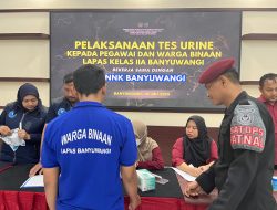 Libatkan BNNK, Lapas Banyuwangi Tes Urine Pegawai dan Warga Binaan