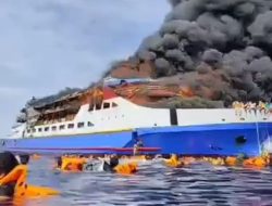 Kebakaran KM Barcelona VA di Perairan Talise, Lantamal VIII Manado Kerahkan KRI Pari-849 dan KAL Tedung Selar