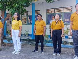 Giat Hari Anak Nasional, SMK Keperawatan Dewi Laut kota Bitung Laksanakan Senam Indonesia Sehat, melibatkan seluruh Siswa dan Dewan Guru serta Staff, di halaman sekolah