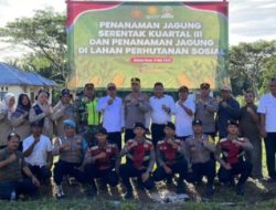 Polres Nagan Raya Ikuti Kegiatan Tanam Jagung Serentak Kuartal III Secara Virtual