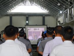 Lapas Narkotika Langkat Bersama  Kemenko Bidang Hukum, HAM, Imigrasi dan Pemasyarakatan Mengikuti Apel Bersama