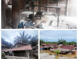 Rumah Seorang Warga Lansia Desa Cingkam Rusak Parah Pasca Banjir, Harapkan Uluran Tangan Pemerintah.