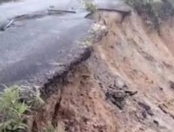 Badan Jalan lintas Desa Lae bangun Terancam Ikut Longsor .