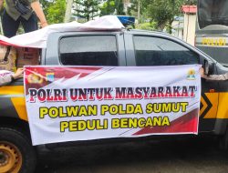 Polwan Polda Sumut Salurkan Bantuan Sosial kepada Korban Banjir di Pangkalan Brandan