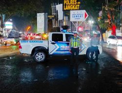 Sat Lantas Polres Langkat Gelar Patroli Blue Light, Pastikan Arus Lalu Lintas Aman dan Lancar