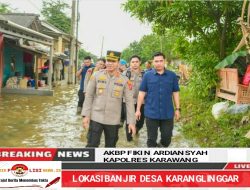 Kapolres Karawang Turun langsung lokasi Banjir Karangligar Polri Selalu Siap Ada di Tengah Masyarakat
