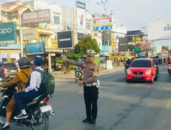 Satlantas Siagakan Personel di Titik Rawan Macet Lampung Tengah
