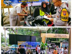 Polsek Wonocolo Membagi Alarm Gratis Kepada Warga Untuk Mencegah Curanmor