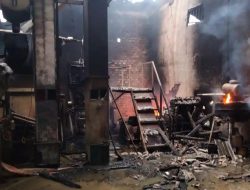 Gudang Penggilingan Padi di Trimurjo Lampung Tengah Kebakaran
