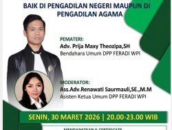 Webinar Pendidikan Hukum FERADI WPI Kembali Digelar Setelah Libur Idul Fitri