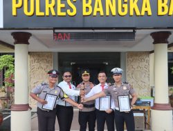 Polres Bangka Barat Ganjar Penghargaan Personel dengan Capaian Restorative Justice dan Problem Solving Terbanyak