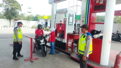 Guna Menjaga Keamanan Wilayah, Polsek Padang Tualang Rutin Melaksanakan Patroli Obyek Vital Pada SPBU
